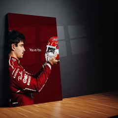 Charles Leclerc You vs You Metal Poster | Ferrari F1 Racing Motivational Wall Art | Formula Motorsport Metal Print – product