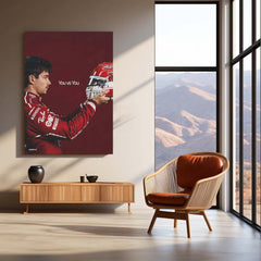 Charles Leclerc You vs You Metal Poster | Ferrari F1 Racing Motivational Wall Art | Formula Motorsport Metal Print – product