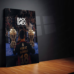 RCB Back 2 Back Champions Metal Poster | Virat Kohli Trophy IPL 2026 Wall Art