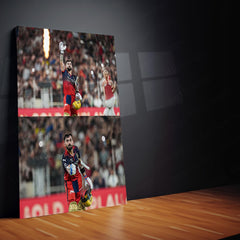 RCB virat Batting Celebration Metal Poster | IPL 2026 Cricket Champion Wall Art for Fans
