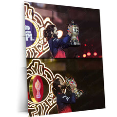 Rajat Patidar Trophy Celebration Metal Poster | IPL 2026 RCB Champion Cricket Wall Art