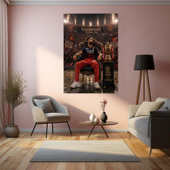 RCB virat Batting Celebration Metal Poster | IPL 2026 Cricket Champion Wall Art for Fans 02