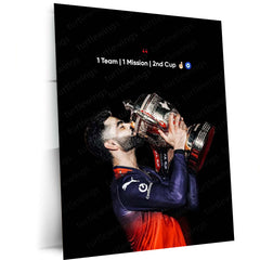 Virat Kohli RCB Celebration Metal Poster | IPL 2026 Cricket Champion Wall Art for Fans 03