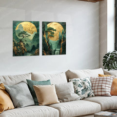 Urban aesthetic Metal Poster | Aesthetic Tree Image Set of 2 Metal Posters – Nature-Inspired Minimalist Wall Art - TURTLEWINGS 