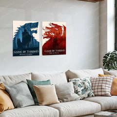 Game Metal Poster | Game of Thrones Set of 2 Metal Posters – Iconic Fantasy Wall Art - TURTLEWINGS 