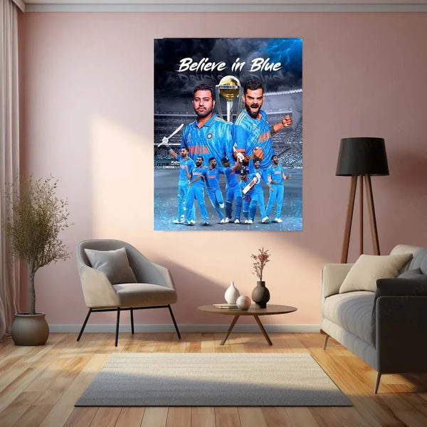 Indian Team – Champions Trophy 2025 Winner Metal Poster 🏆🇮🇳 - TURTLEWINGS 