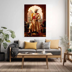 Chhatrapati Shivaji Maharaj Metal Frame | Warrior King Wall Art | Metal Frame 16 - TURTLEWINGS 