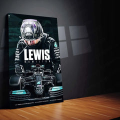 Lewis Hamilton F1 Racing Metal Poster | Mercedes-AMG Petronas Wall Art | Formula 1 Champion Print - TURTLEWINGS 