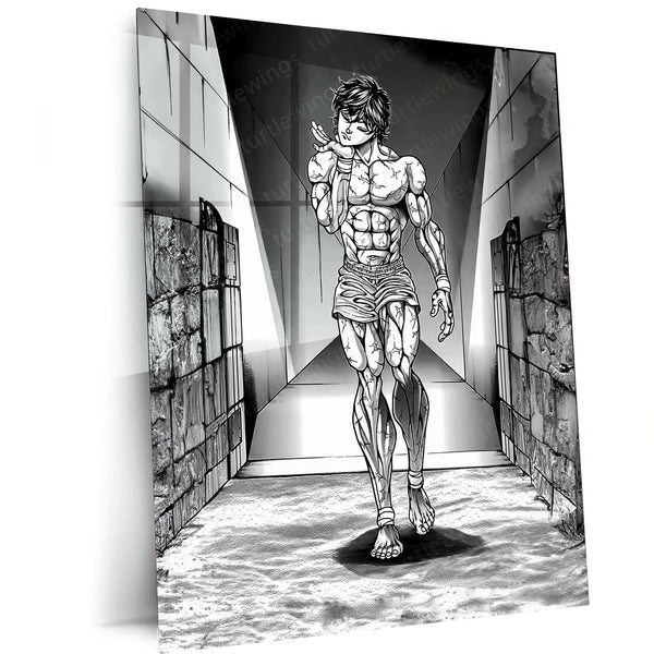 Baki Hanma Metal Poster | Anime Wall Art | Fighting Spirit & Martial Arts Decor - TURTLEWINGS 