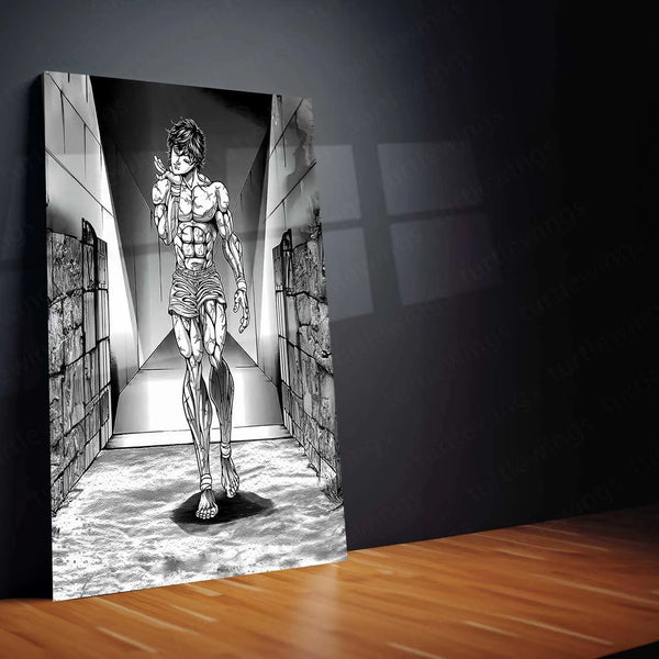 Baki Hanma Metal Poster | Anime Wall Art | Fighting Spirit & Martial Arts Decor - TURTLEWINGS 