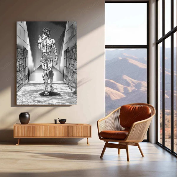 Baki Hanma Metal Poster | Anime Wall Art | Fighting Spirit & Martial Arts Decor - TURTLEWINGS 