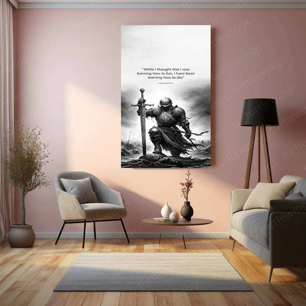 Leonardo da Vinci Warrior Quote – The Master of Art and Wisdom Metal Poster 2 - TURTLEWINGS 