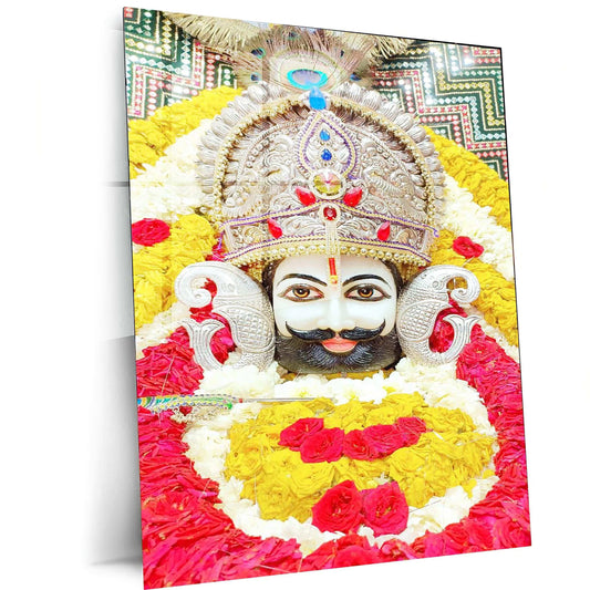 Khatu Shyam Maharaj Rajasthan Spiritual Metal Poster - Divine Grace and Devotion 1 - TURTLEWINGS 
