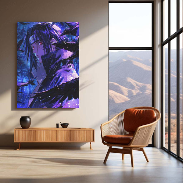 Anime Metal Poster | Itachi Uchiha Crow of the Sharingan Naruto Wall Art