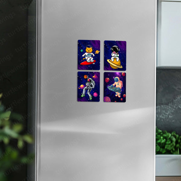 Fridge Magnets | Astronaut Space art Fridge Magnets Set of 4 ( 60 x 80 mm) 01