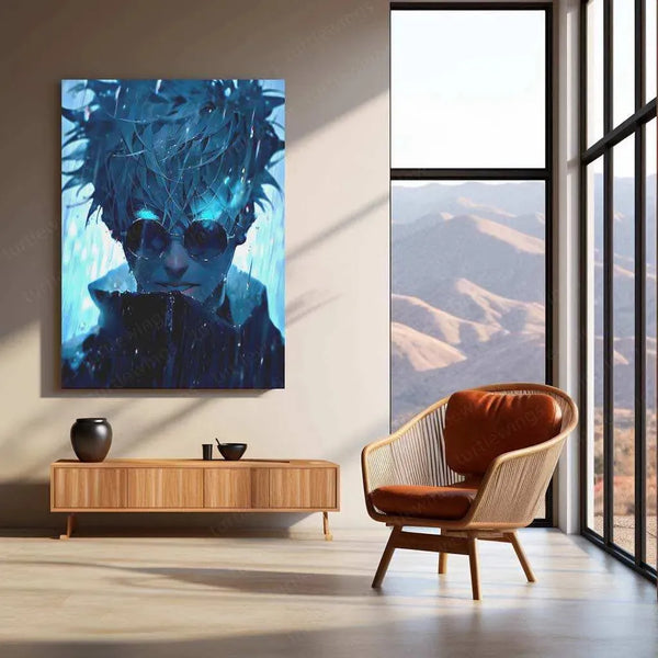 Satoru Gojo Metal Poster | Jujutsu Kaisen Anime Wall Art | Infinity Domain Expansion Decor Description - TURTLEWINGS 