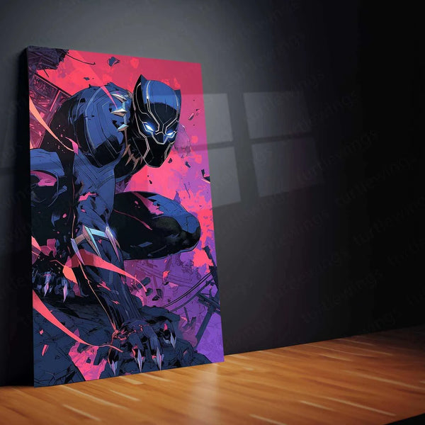 Black Panther Metal Poster | Marvel Wall Art | Wakanda Forever Decor - TURTLEWINGS 