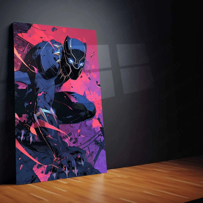 Black Panther Metal Poster | Marvel Wall Art | Wakanda Forever Decor - TURTLEWINGS 