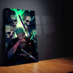 Zoro Metal Poster | One Piece Anime Wall Art | Three-Sword Style Decor - TURTLEWINGS 