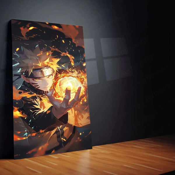 Naruto Uzumaki Metal Poster | Naruto Anime Wall Art | Rasengan & Kurama Decor - TURTLEWINGS 