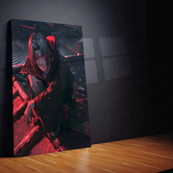 Itachi Uchiha Metal Poster | Naruto Anime Wall Art | Akatsuki Sharingan Decor - TURTLEWINGS 