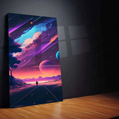 Space Abstract Art Metal Poster | Cosmic Wall Decor | Futuristic Galaxy & Nebula Print 2 - TURTLEWINGS 