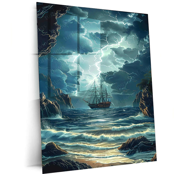 Nature Abstract Art Metal Poster | Modern Landscape Wall Art | Organic and Fluid Design - TURTLEWINGS 