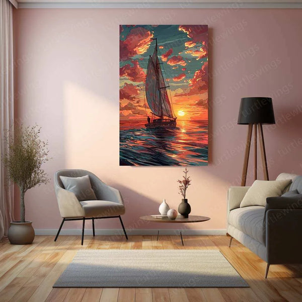 Nature Abstract Art Metal Poster | Modern Landscape Wall Art | - TURTLEWINGS 