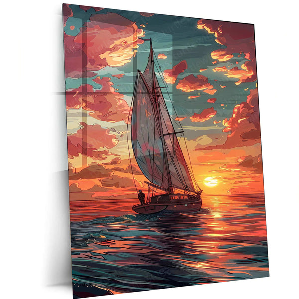 Nature Abstract Art Metal Poster | Modern Landscape Wall Art | - TURTLEWINGS 