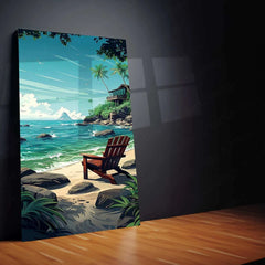 Ocean Nature Art Metal Poster | Tranquil Seascape & Coastal Beauty Wall Decor 2 - TURTLEWINGS 