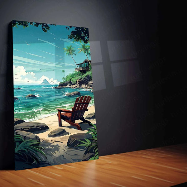 Ocean Nature Art Metal Poster | Tranquil Seascape & Coastal Beauty Wall Decor 2 - TURTLEWINGS 