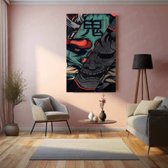 Samurai Nova Metal Poster | Futuristic Samurai Warrior Art | Neon and Sci-Fi Wall Decor - TURTLEWINGS 
