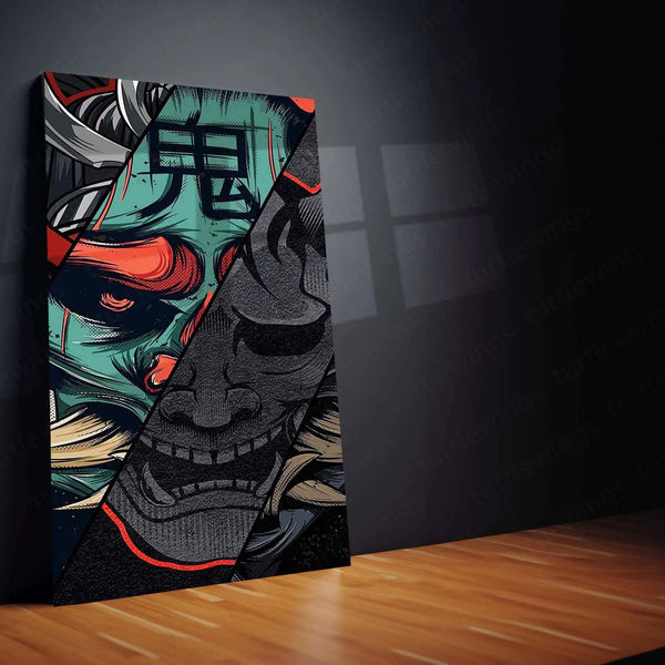 Samurai Nova Metal Poster | Futuristic Samurai Warrior Art | Neon and Sci-Fi Wall Decor - TURTLEWINGS 