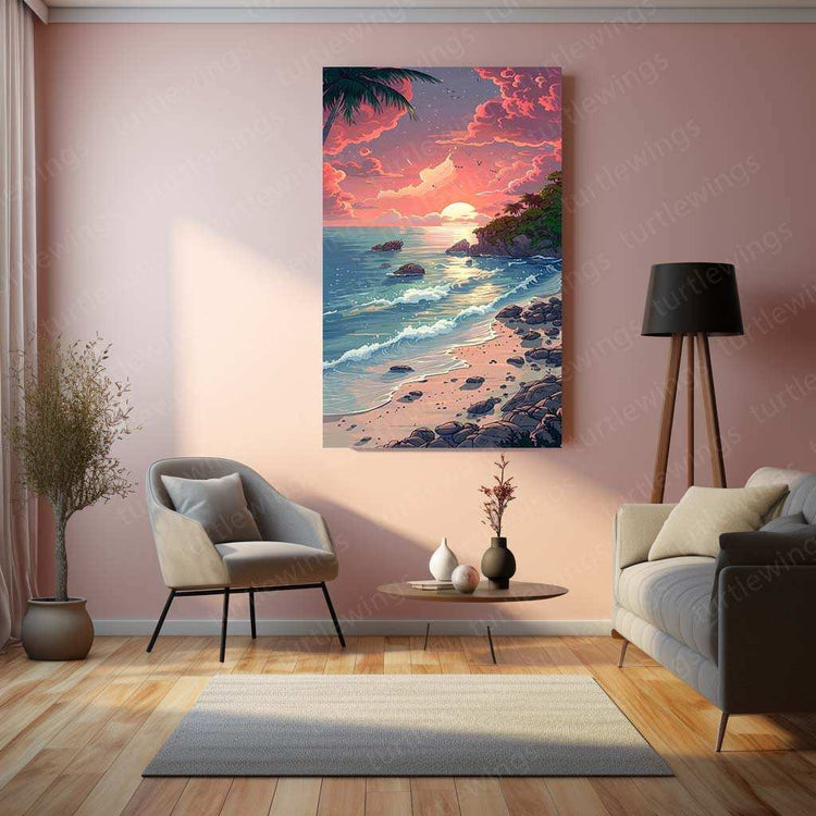 Ocean Nature Art Metal Poster | Tranquil Seascape & Coastal Beauty Wall Decor 3 - TURTLEWINGS 