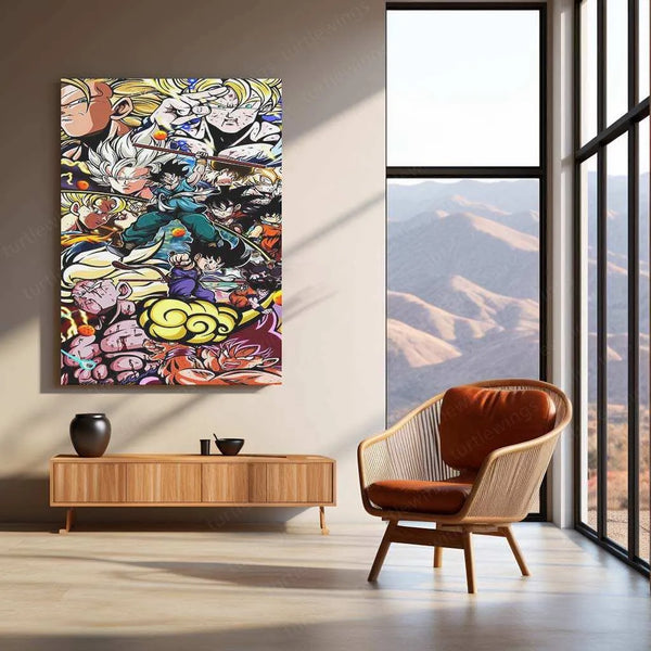Dragon Ball All Characters Metal Poster | Iconic DBZ Heroes & Villains | DB Art Wall Decor - TURTLEWINGS 