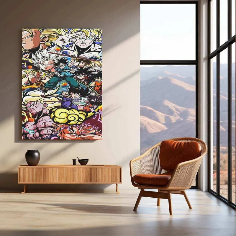 Dragon Ball All Characters Metal Poster | Iconic DBZ Heroes & Villains | DB Art Wall Decor - TURTLEWINGS 
