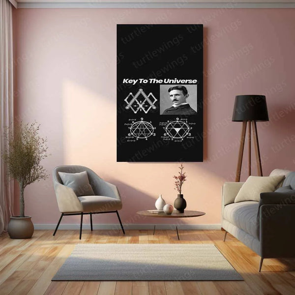 Nikola Tesla Metal Poster | Genius Inventor & Electric Pioneer Art | Vintage Science Wall Decor - TURTLEWINGS 