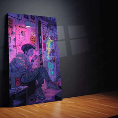 Sci-Fi boy Metal Poster | Futuristic & Intergalactic Art | Cosmic Spacewall Decor - TURTLEWINGS 