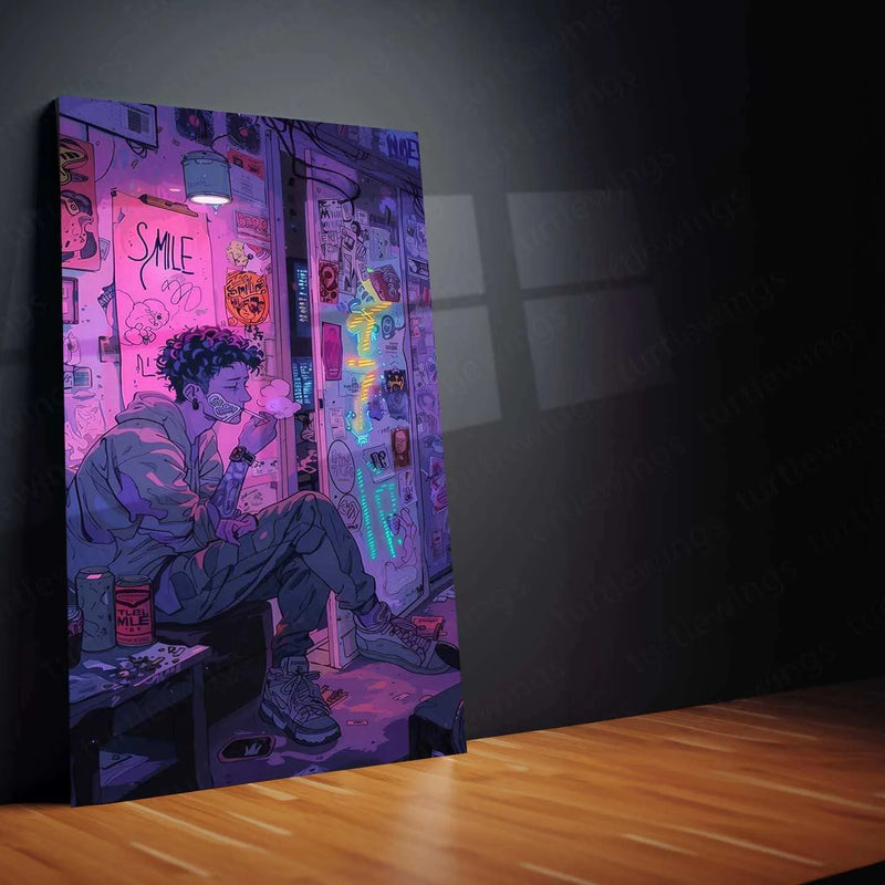 Sci-Fi boy Metal Poster | Futuristic & Intergalactic Art | Cosmic Spacewall Decor - TURTLEWINGS 