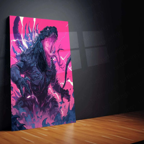 Godzilla Metal Poster | Kaiju Movie Wall Art | Monster King Aesthetic - TURTLEWINGS 