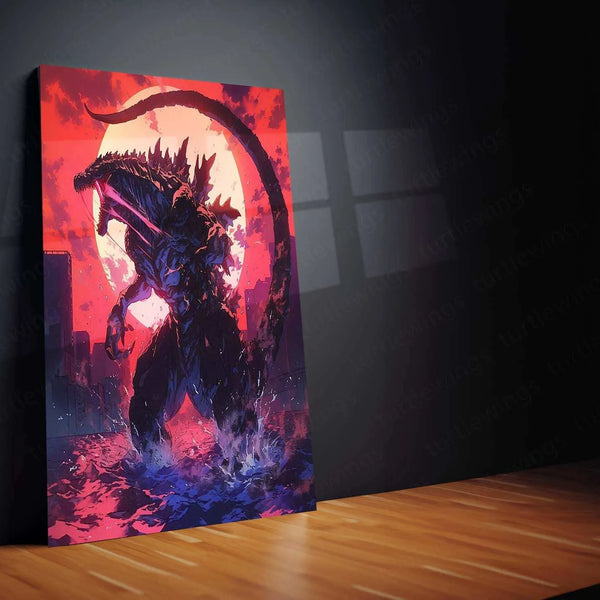 Godzilla Metal Poster | Kaiju Movie Wall Art | Monster King Aesthetic1 - TURTLEWINGS 