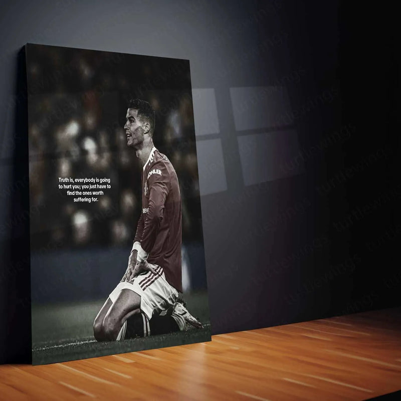Cristiano Ronaldo Metal Poster | Football Legend Wall Art | CR7 Sports Decor - TURTLEWINGS 