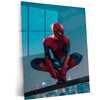 Sitting Spider-Man Pose Metal Poster – Iconic Superhero Moment