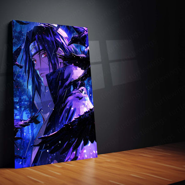 Anime Metal Poster | Itachi Uchiha Crow of the Sharingan Naruto Wall Art