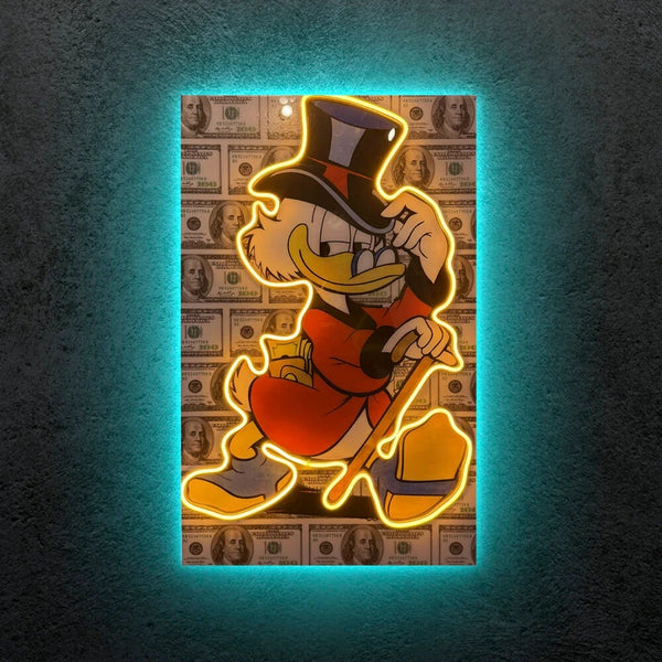 Rich Duck Neon LED Frame | Money Aesthetic Wall Art  Luxury Hustle Vibe LED Frame by TurtleWings
