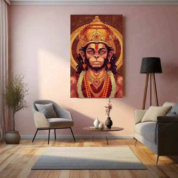 Hanuman – The Mighty Devotee Metal Poster - TURTLEWINGS 