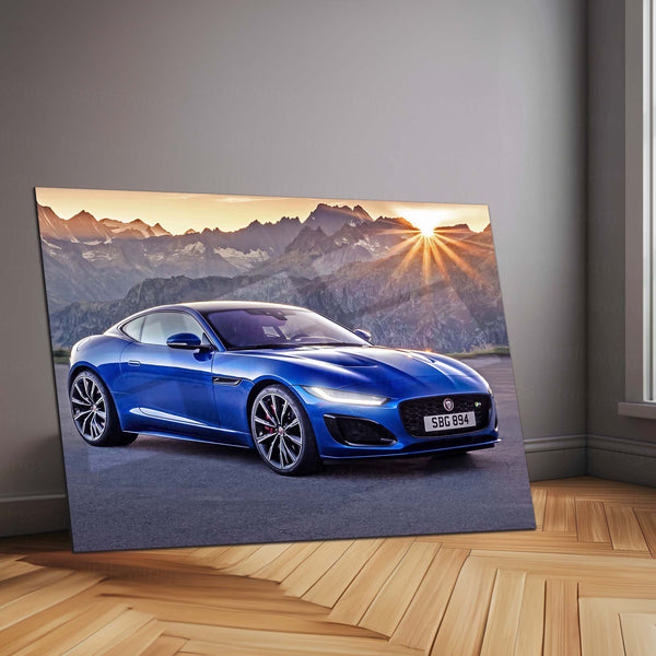 LED | Jaguar F Neon LED Metal Frame | Luxury Sports Car Wall Art with LED Glow - TURTLEWINGS 