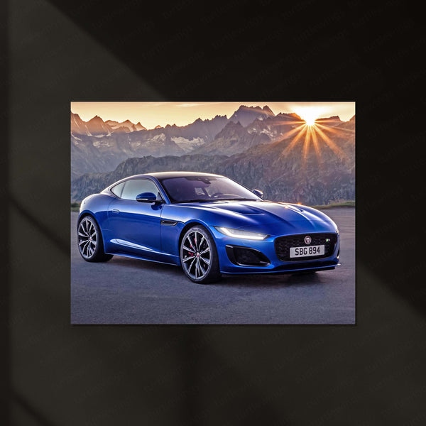 LED | Jaguar F Neon LED Metal Frame | Luxury Sports Car Wall Art with LED Glow - TURTLEWINGS 