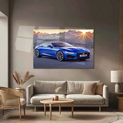 LED | Jaguar F Neon LED Metal Frame | Luxury Sports Car Wall Art with LED Glow - TURTLEWINGS 