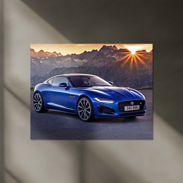 LED | Jaguar F Neon LED Metal Frame | Luxury Sports Car Wall Art with LED Glow - TURTLEWINGS 